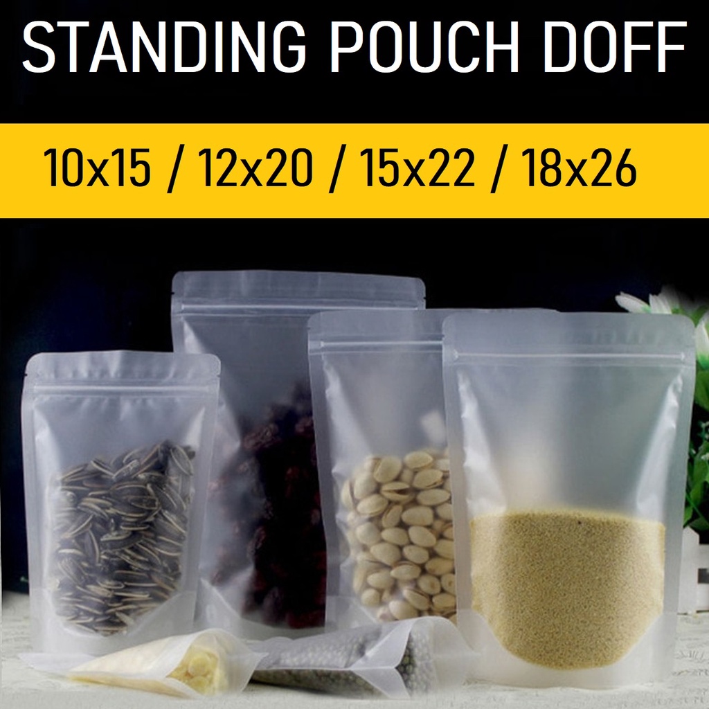 Jual Plastik Klip Ziplock Standing Pouch Matte Dof Buram Kemasan