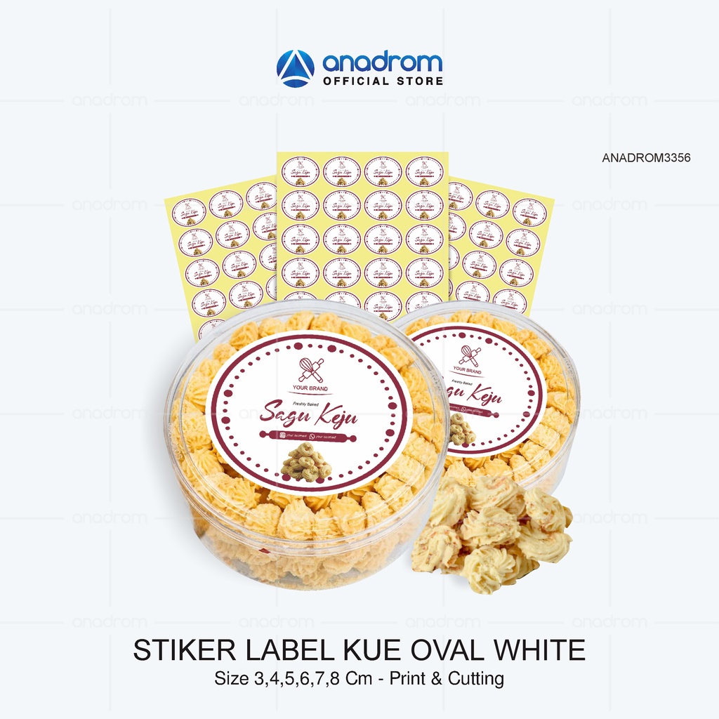 Jual Stiker Label Kue Oval White | Sticker Label Kue Kering | Anadrom ...