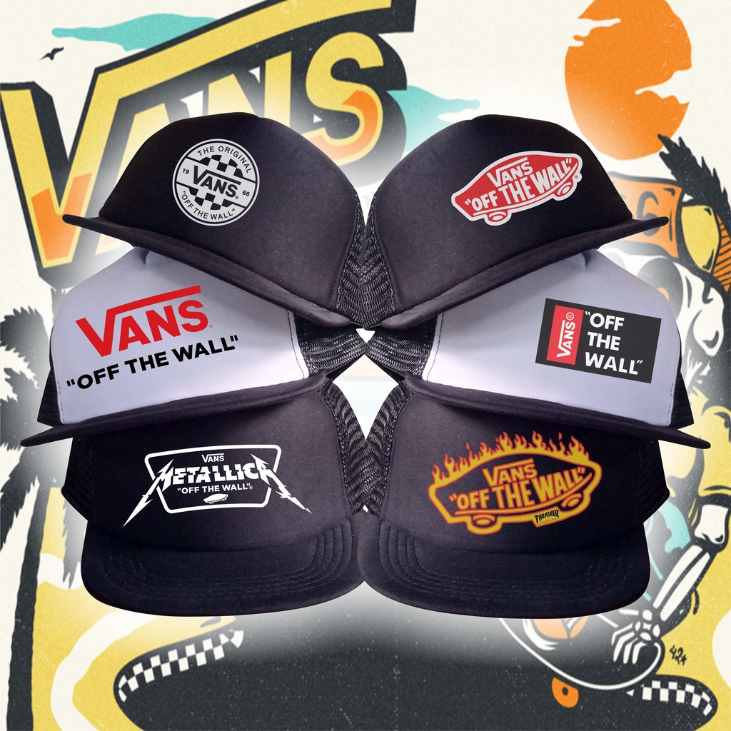 Jual TOPI JARING TRUCKER HAT VANS | VANS OFF THE WALL | VANS x THRASHER ...
