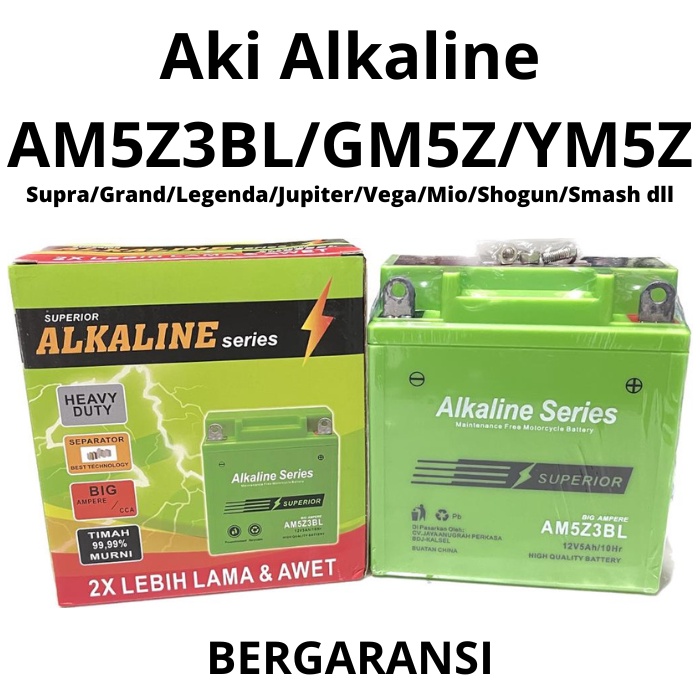 Jual Aki Motor Alkaline AM5Z3BL GM5Z YM5Z 12V 5Ah Supra Grand Legenda
