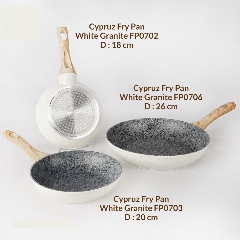 Jual Cypruz White Granite Coating Induksi Series Fry Pan Wajan Induksi Shopee Indonesia 7186