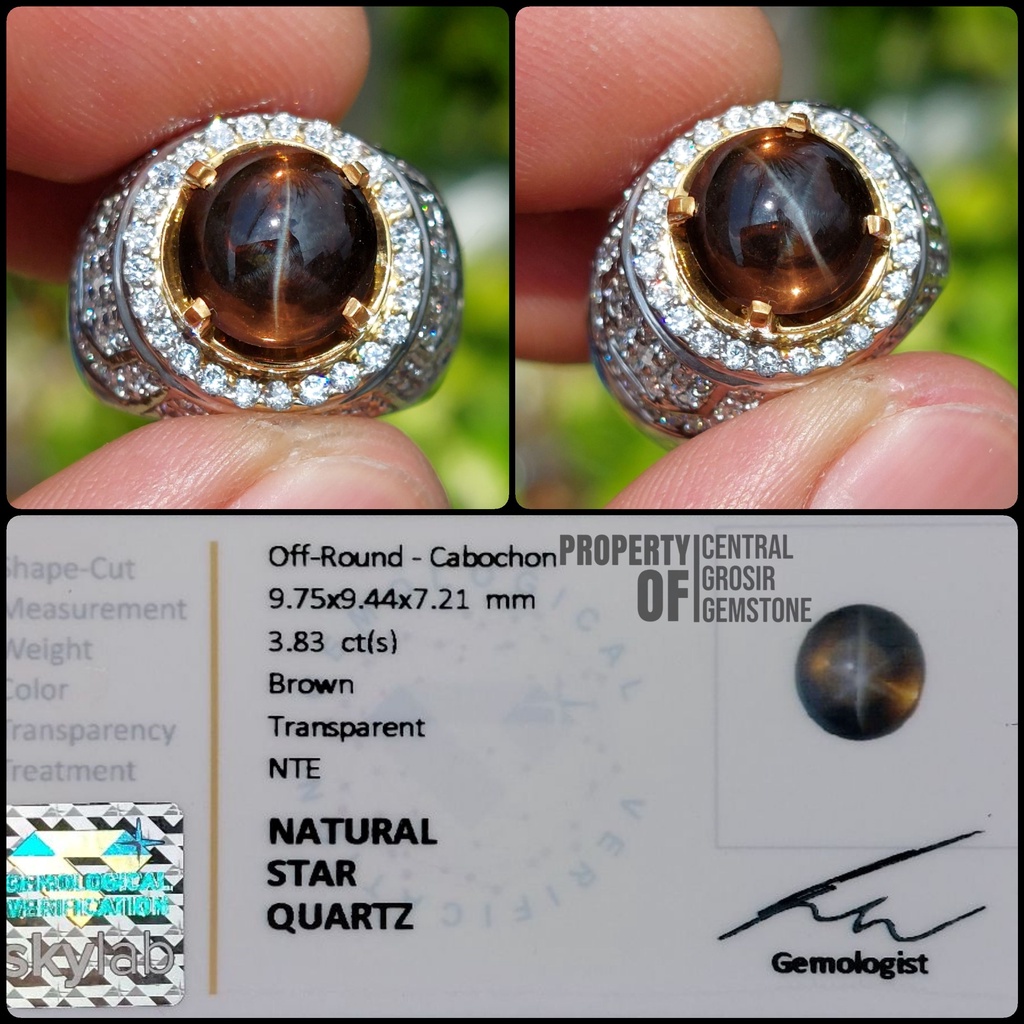 Jual Cincin Batu Permata Pria Natural Star Quartz Ring Silver Memo Lab Shopee Indonesia 7037