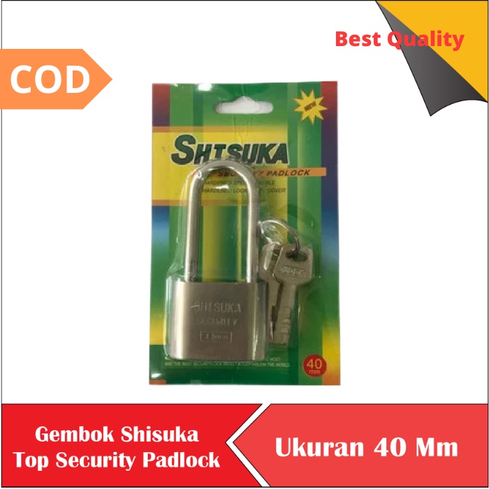 Jual Kunci Gembok Padlock Nekel Putih Leher Panjang Long 40mm Kunci