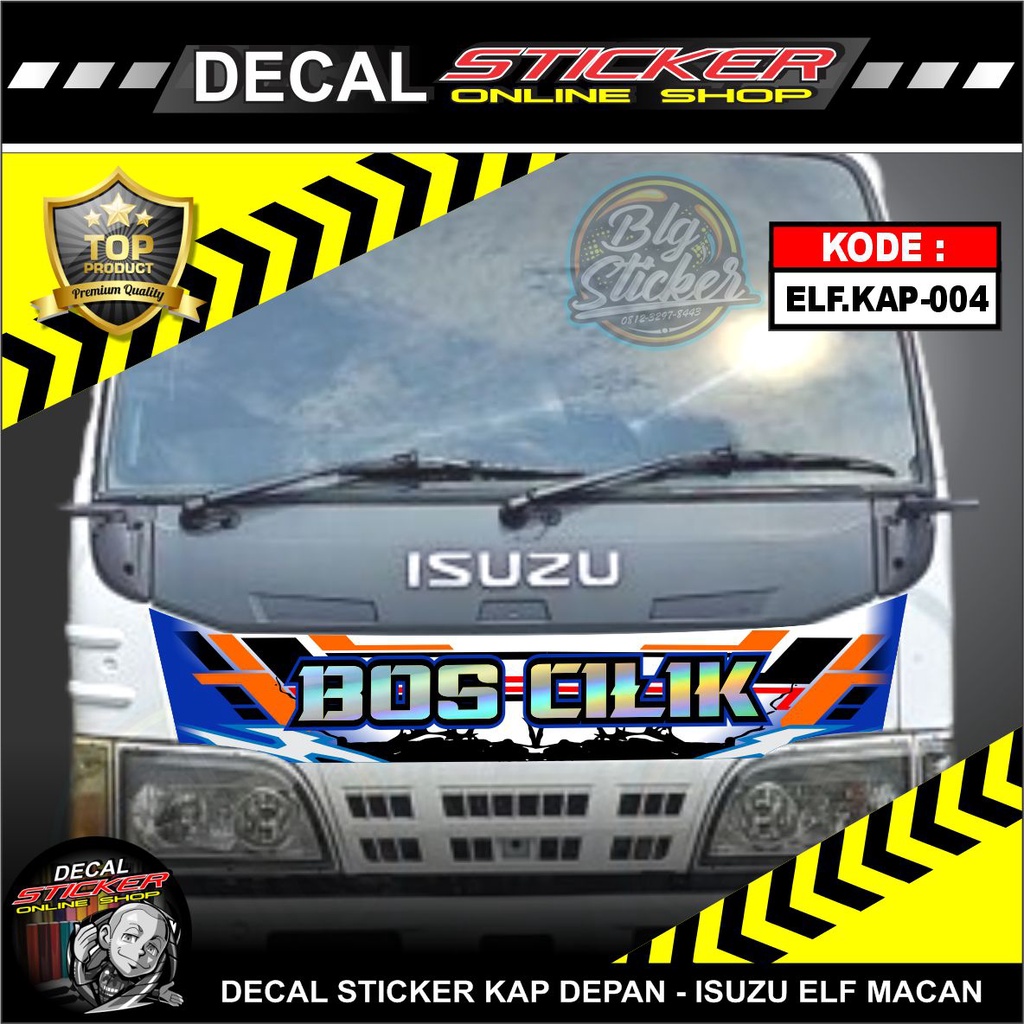 Jual Stiker Mobil Kap Depan Isuzu Elf Macan Decal Print Sticker Variasi