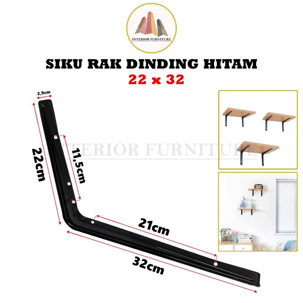 Jual Rak Siku Dinding Besi L Rak Penyangga Ambalan HItam dan Putih KUAT ...