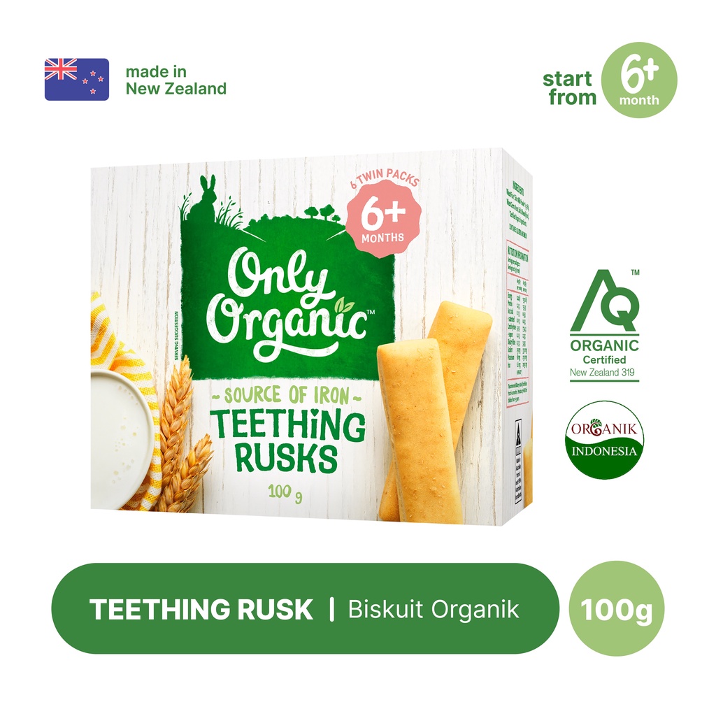 Jual Only Organic Teething Rusks 100gr Shopee Indonesia