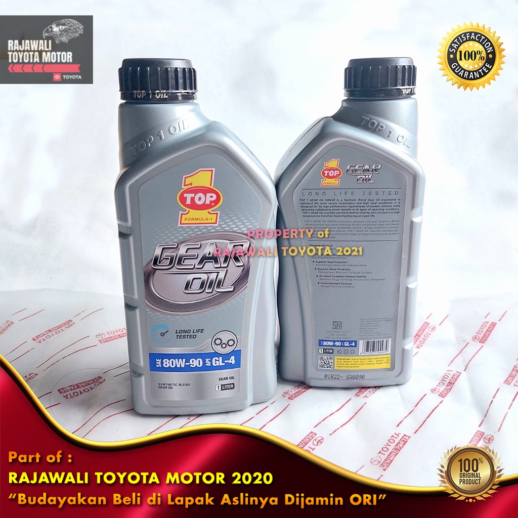 Jual Oli Top1 Transmisi Gear Oil GL4 SAE 80W90 Sintetik, Botol Abu