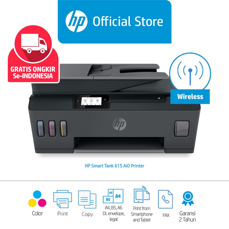 Jual HP Printer Smart Tank 615 Wireless All-in-One - HP SMART TANK 615 ...