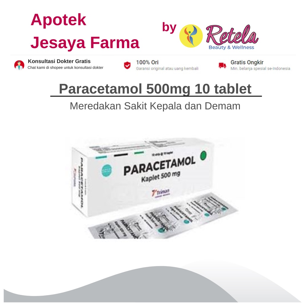 Jual Paracetamol 500mg Isi 10 Tablet | Shopee Indonesia