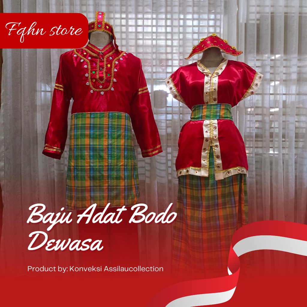 Jual Baju Adat Sulawesi Selatan Baju Bodo Dewasa Satuan Laki Cewe