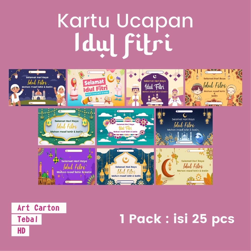 Jual Kartu Ucapan Lebaran Idul Fitri Untuk Hampers Parcel Gift Card ...