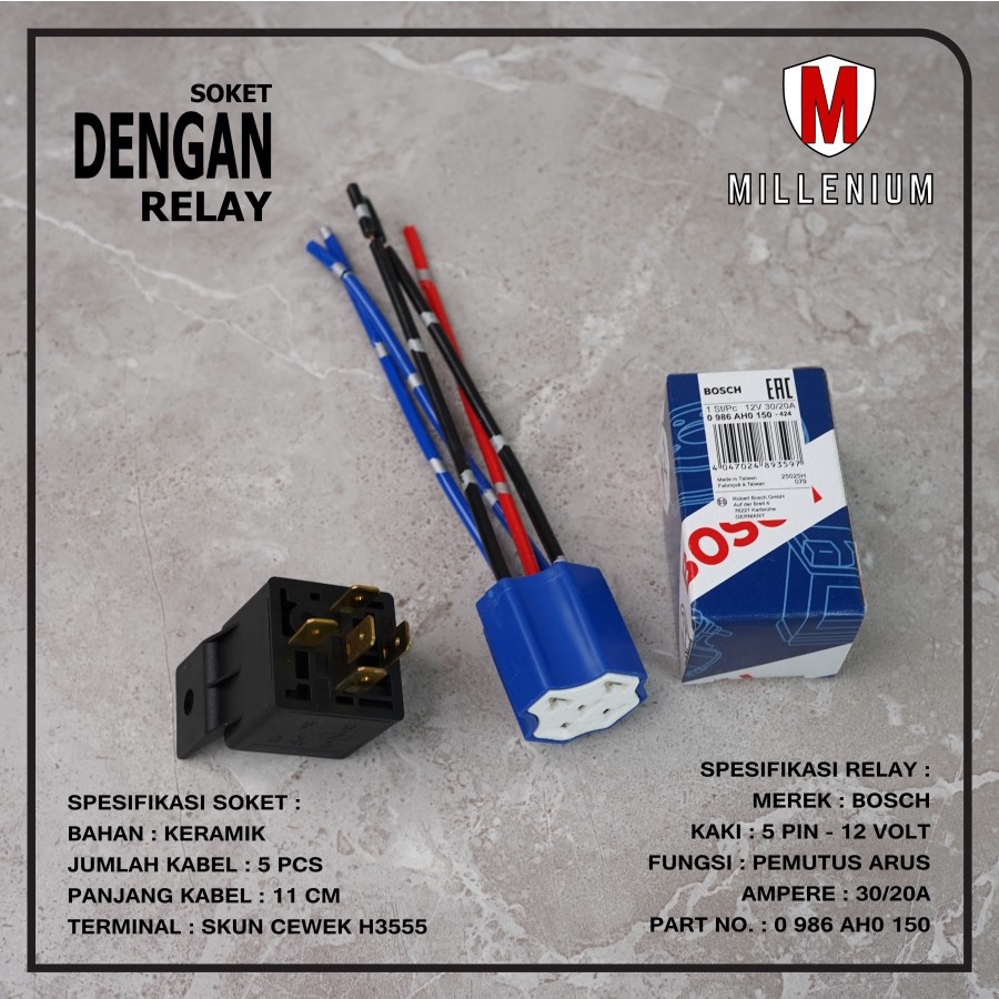 Jual Socket Cable Relay Ceramic / Soket Relay Keramik 5 Kabel + Relay