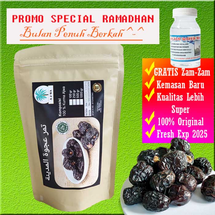 Jual Kurma Ajwa Madinah Al Munawah Gr Size Besar Empuk Lembut Fresh Stok Terbaru Link