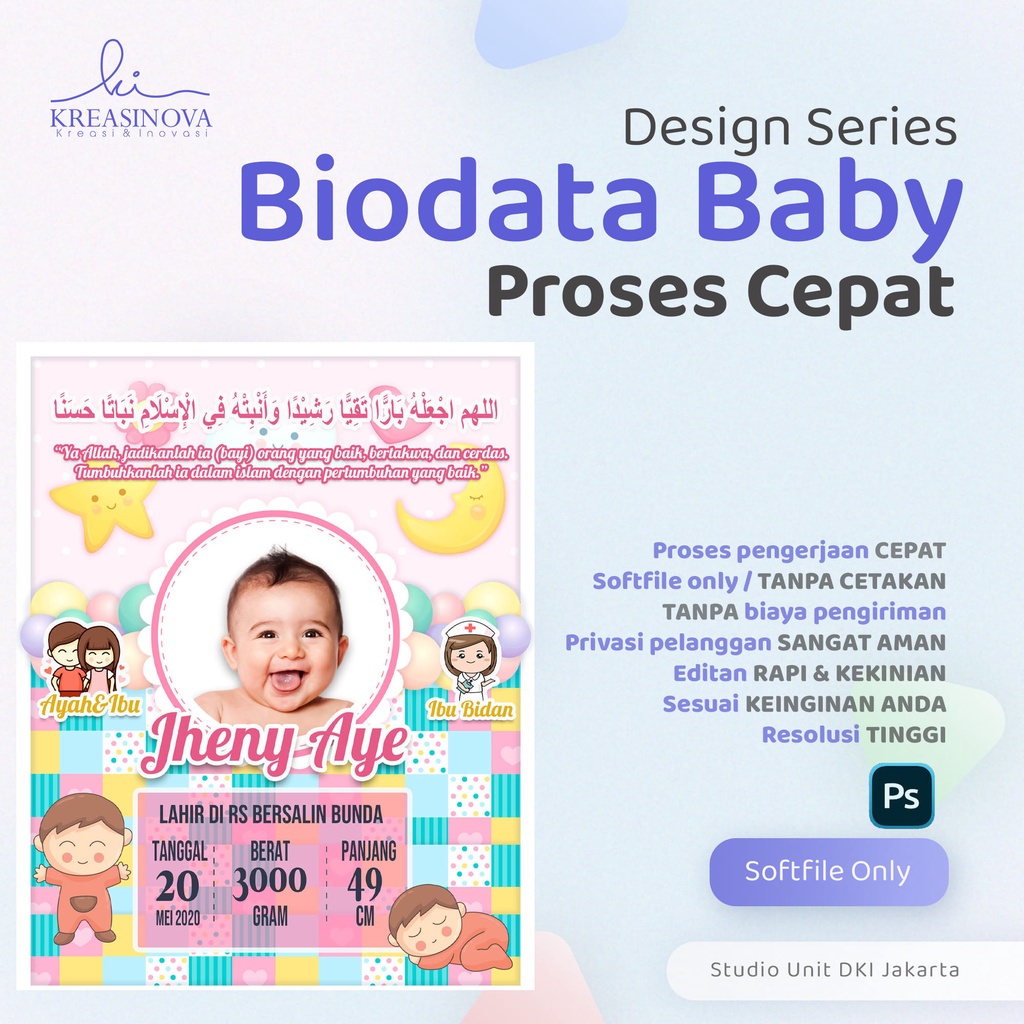 Jual Edit foto biodata bayi ( bio data custom ) | Shopee Indonesia