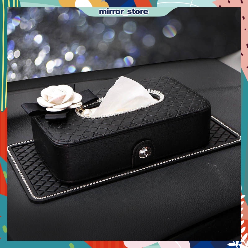 Jual Tissue Car Kotak Tisu Mobil Leather Kulit Dashboard Mahkota Crown