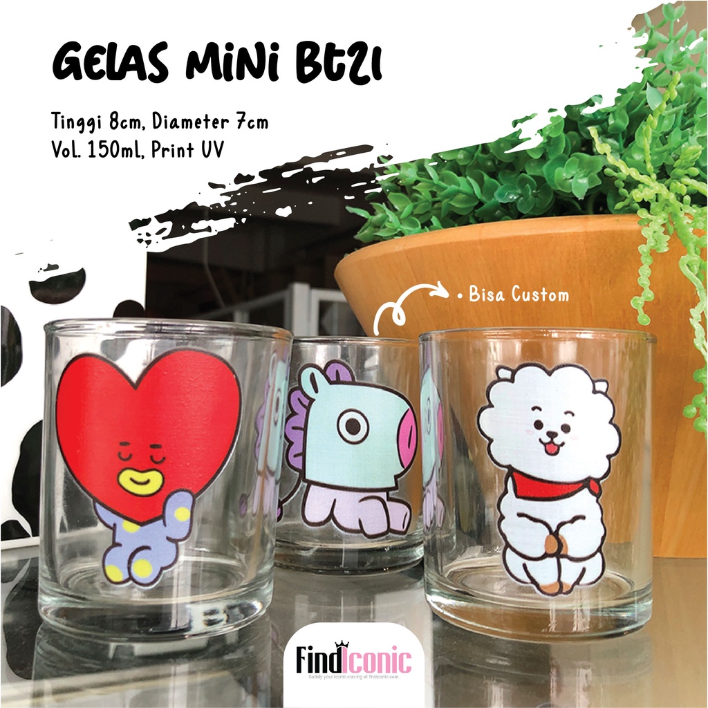Jual Gelas Kaca Lucu Karakter Bt 21 Gelas Aesthetic Korea Shopee Indonesia 2052