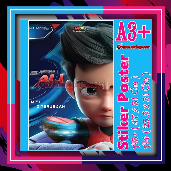 Jual Sticker & Poster Ejen Ali Agen Kartun Anak terbaru Anime a3 a3+ a4