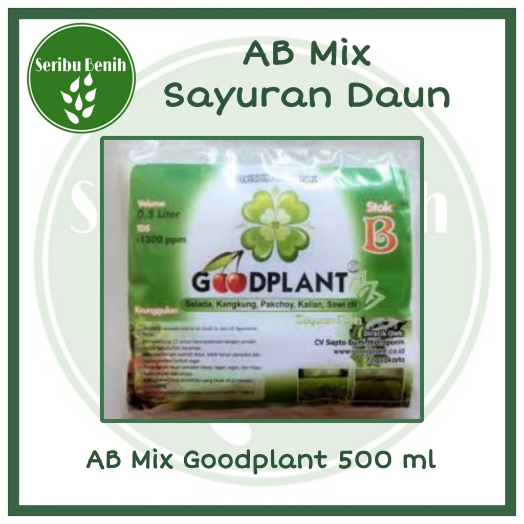 Jual Ab Mix Goodplant Nutrisi Hidroponik Sayuran Daun Ml Larutan