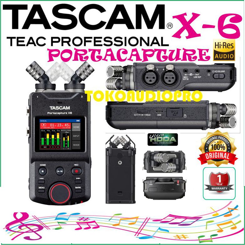 Jual Tascam Portacapture X6 Handheld Adaptive Multitrack Audio Recorder ...