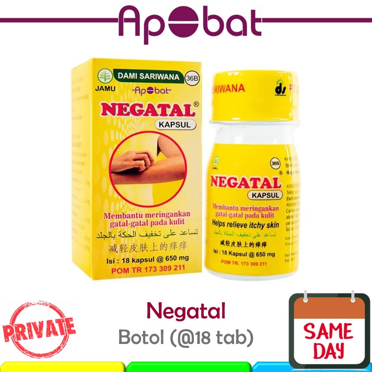 Jual - ApObat - Negatal BOTOL isi 18 Kapsul Obat Gatal Alergi Panu ...