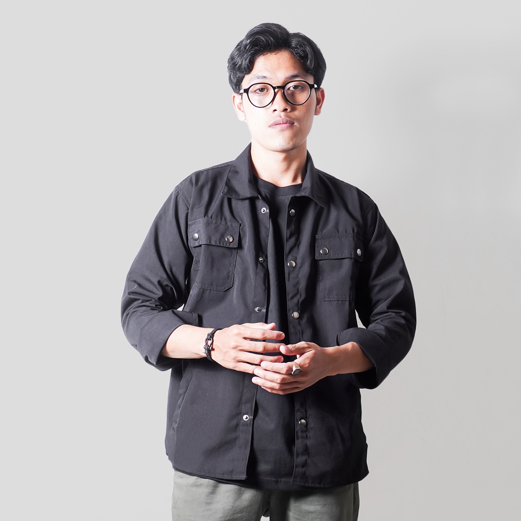 Jual Prodigo * Prambanan Hitam Kemeja Lengan Panjang | Kemeja Pria ...