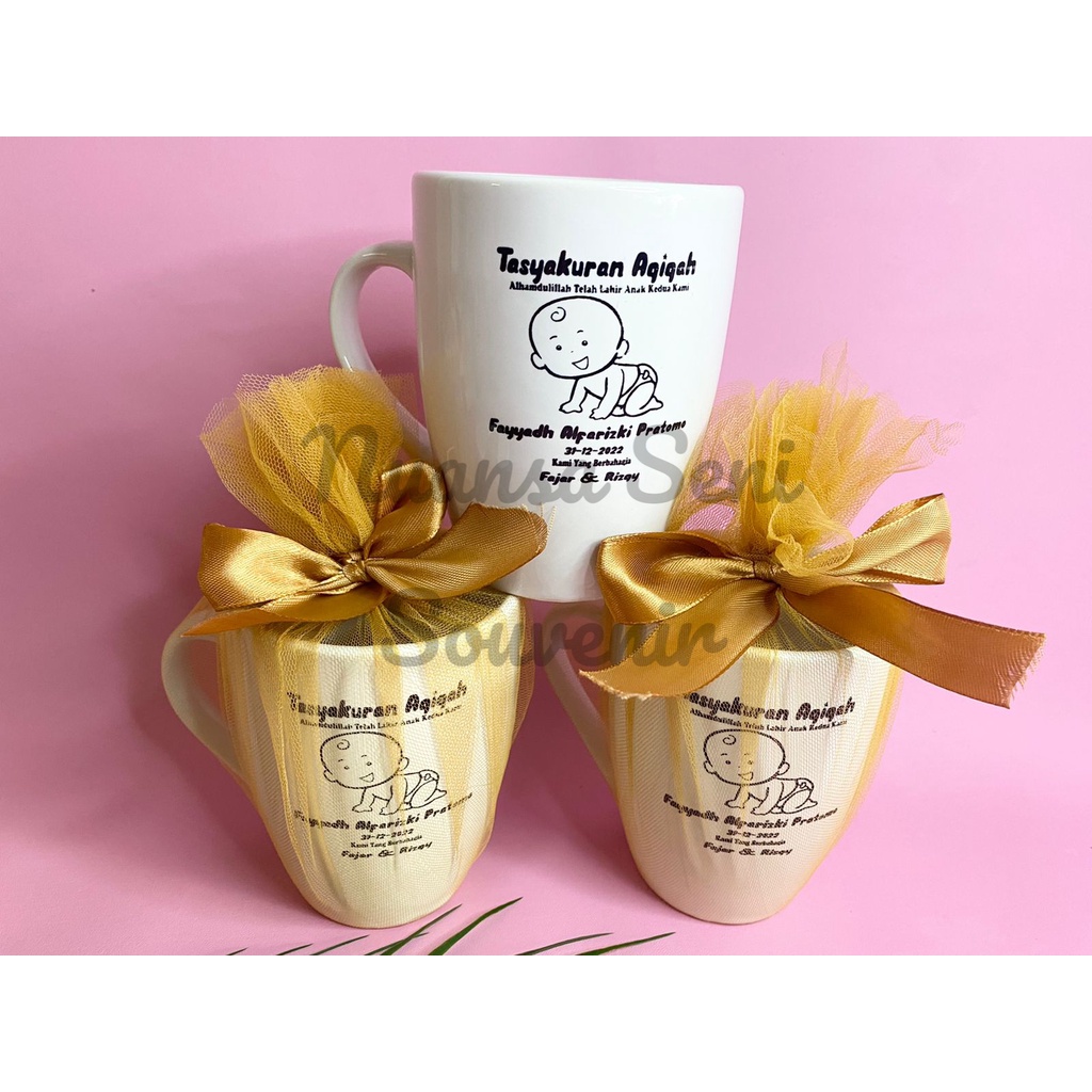 Jual Souvenir Gelas Minum Mug Corel Keramik Gelas Gagang Porcelain