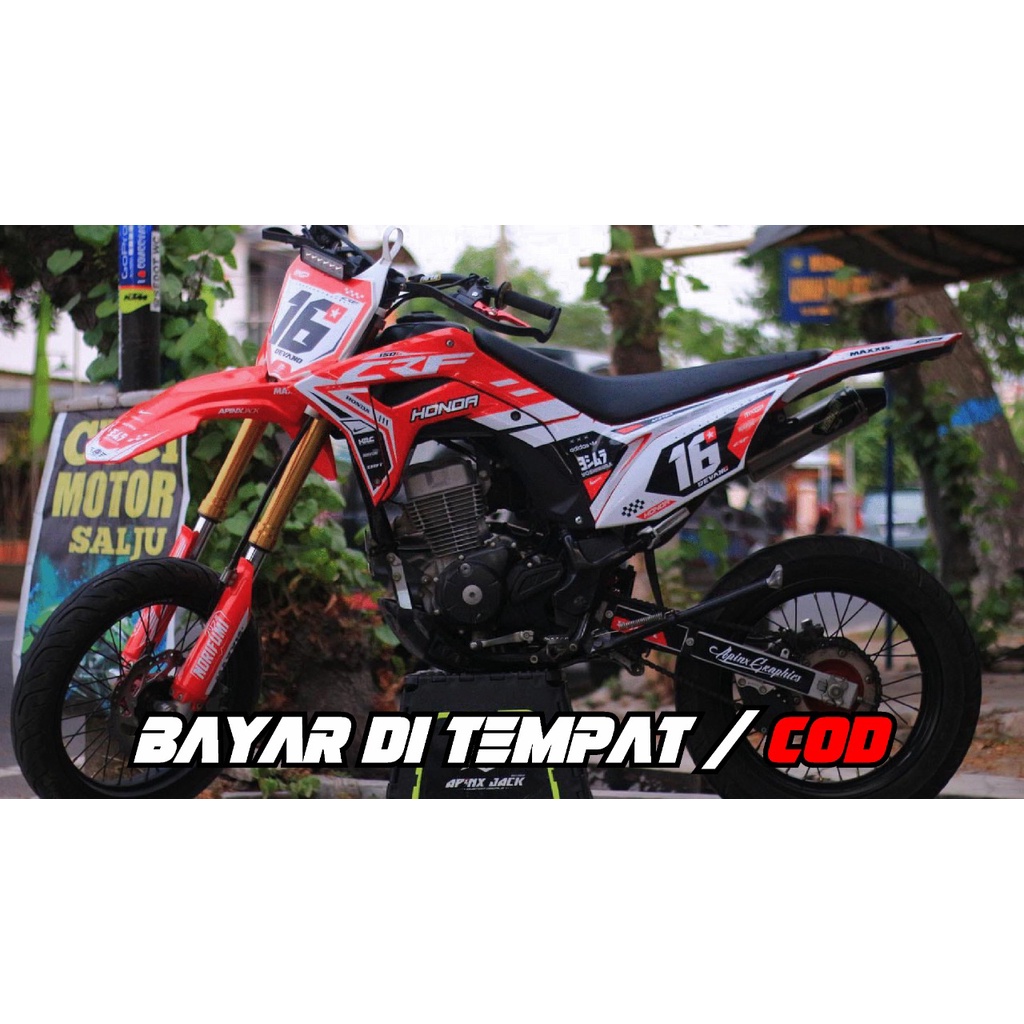 Jual Decal Crf L Full Body Putih Merah Custom Nama Dan Nomor