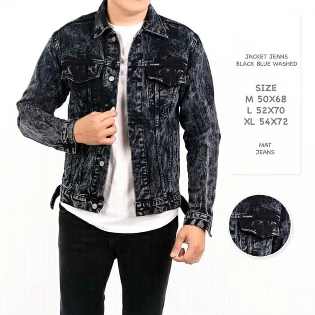 Jaket jeans washed clearance