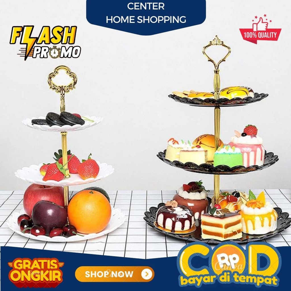 Jual Rak Makan Kue Buah Cake Plate Stand Display | Shopee Indonesia