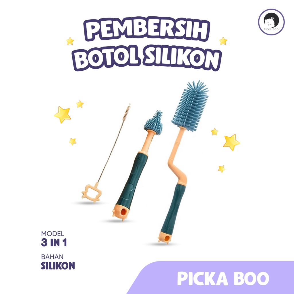 Jual PICKA BOO Sikat Pembersih Dot Botol Bayi Silikon | Shopee Indonesia