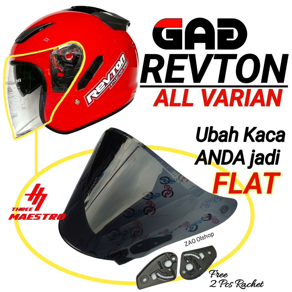 Jual Kaca Helm Flat Visor Gag Revton Solid Visorflat By Three Maestro Gag Helmet Verton Tm