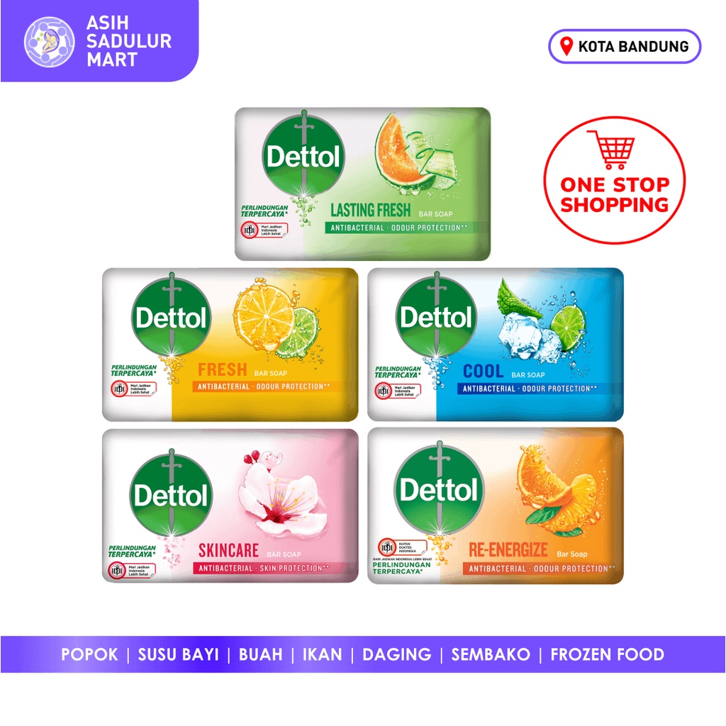 Jual Dettol Sabun Batang Lasting Fresh Fresh Cool Re Energize Skincare 60gr Bar Soap 9130