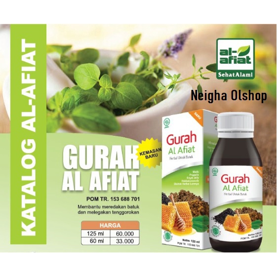 Jual SIRUP GURAH Al Afiat Herbal Madu Untuk Flu Batuk Berdahak Radang