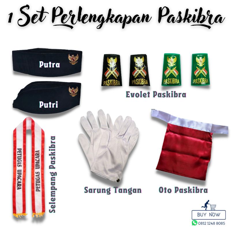 Jual 1 set perlengkpan paskibra / 1 paket perlengkapan paskibra