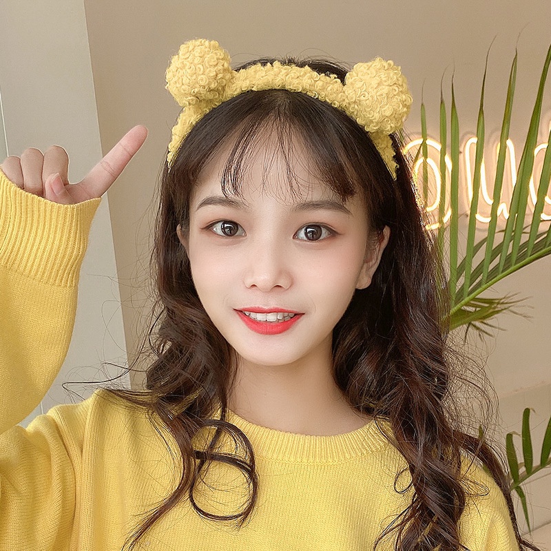 Jual Bando Ikat Korea Bando Lucu Telinga Mewah Beruang Bandana Wanita