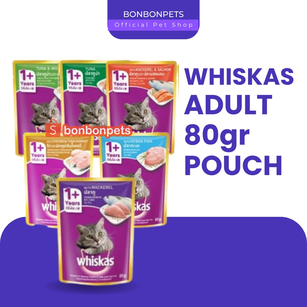 Jual Whiskas Basah Pouch 80gr Makanan Kucing Basah Whiskas Junior Adult
