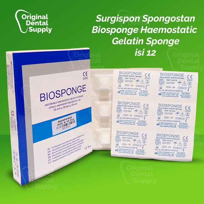 Jual SURGISPON SPONGOSTAN BIOSPONGE HAEMOSTATIC GELATIN SPONGE ISI 12