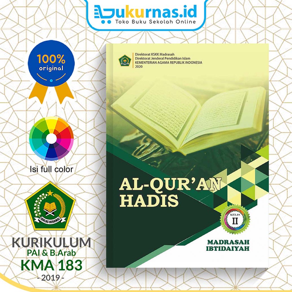 Jual Buku Siswa Al Quran Hadis Kelas 2 MI KEMENAG | Shopee Indonesia