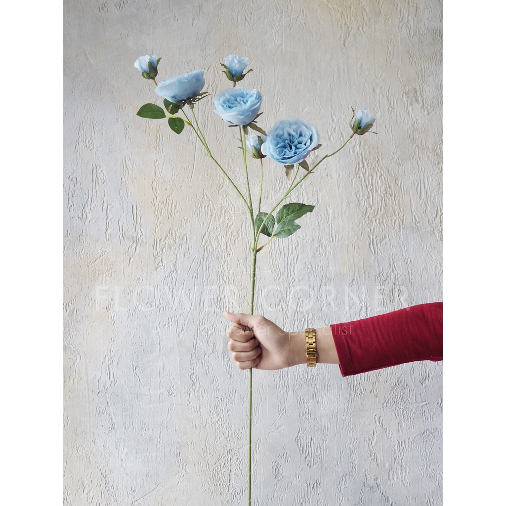 Jual Bunga Artificial Garden Rose Austin Spray (B23063) | Shopee Indonesia