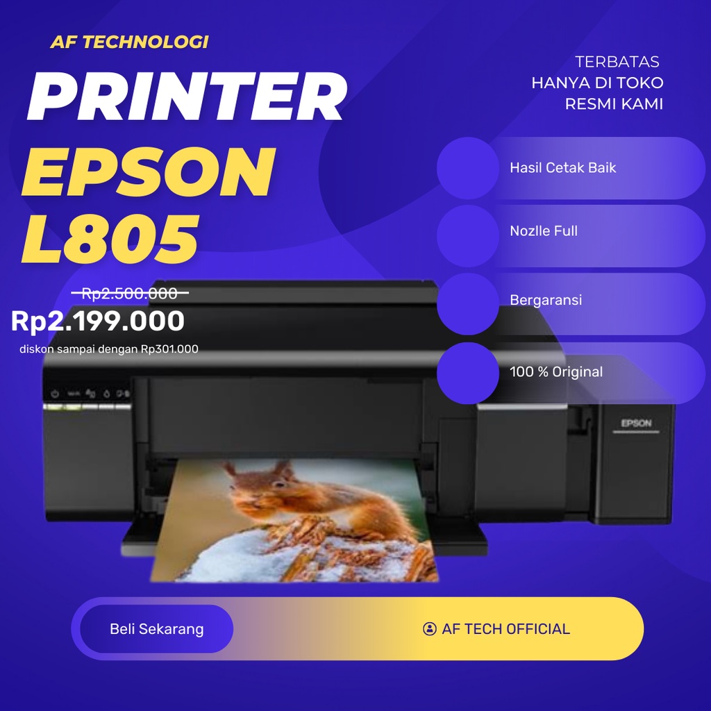 Jual Printer Epson L805 WiFi Wireless 6 Tinta Second Printer Murah Bisa WiFi Shopee Indonesia