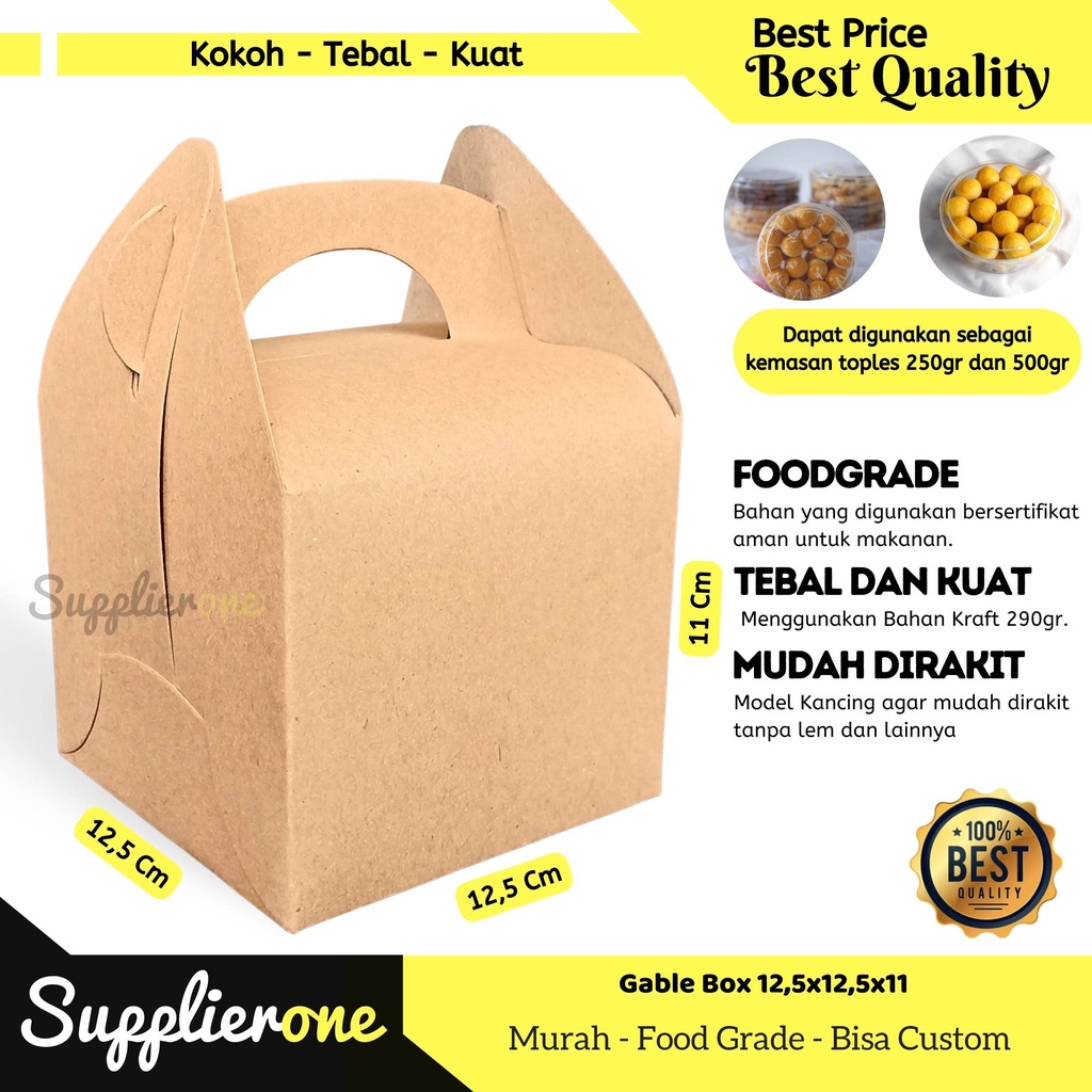 Jual Gable Box Kraft X X Gable Box Box Hampers Dus Souvenir Dus Kue Dus Roti