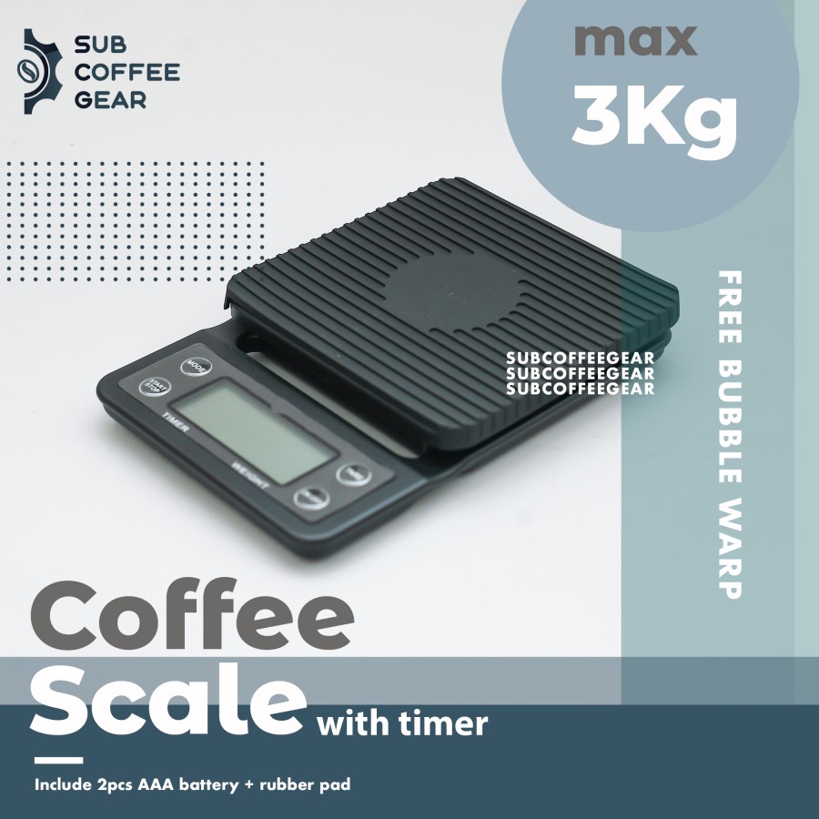 Timer Scale 3kg Timbangan Kopi Digital Timer Portable Coffee Scale