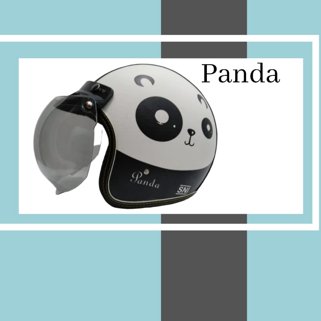 Jual Helm Terlucu Panda Hitam Putih | Shopee Indonesia