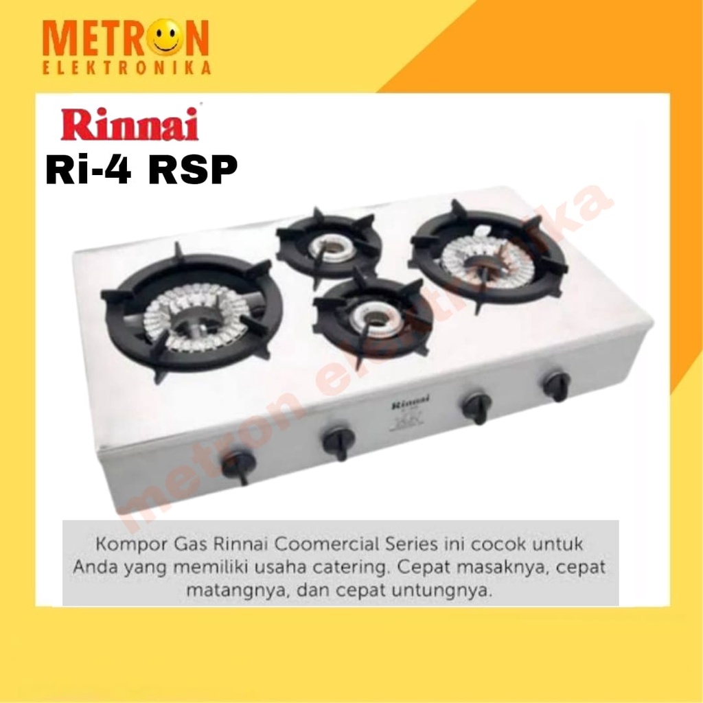 Jual RINNAI RI-4RSP KOMPOR GAS 4 TUNGKU / GAS COOKER / RI4RSP | Shopee ...