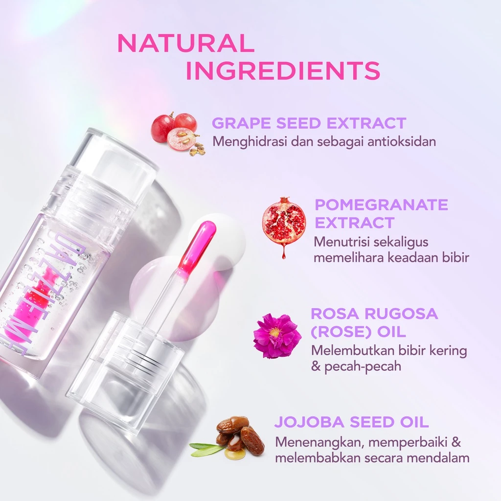 Serum Bibir Dazzle Me 24/7 Pencerah dan Melembapkan Tahan Lama dan Hydrating