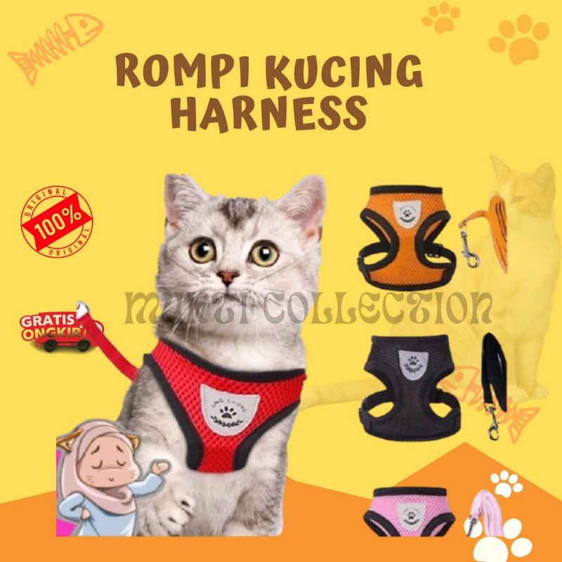 Jual Rompi kucing rompi harness + tali tuntun Harness ROMPI Rompi ...