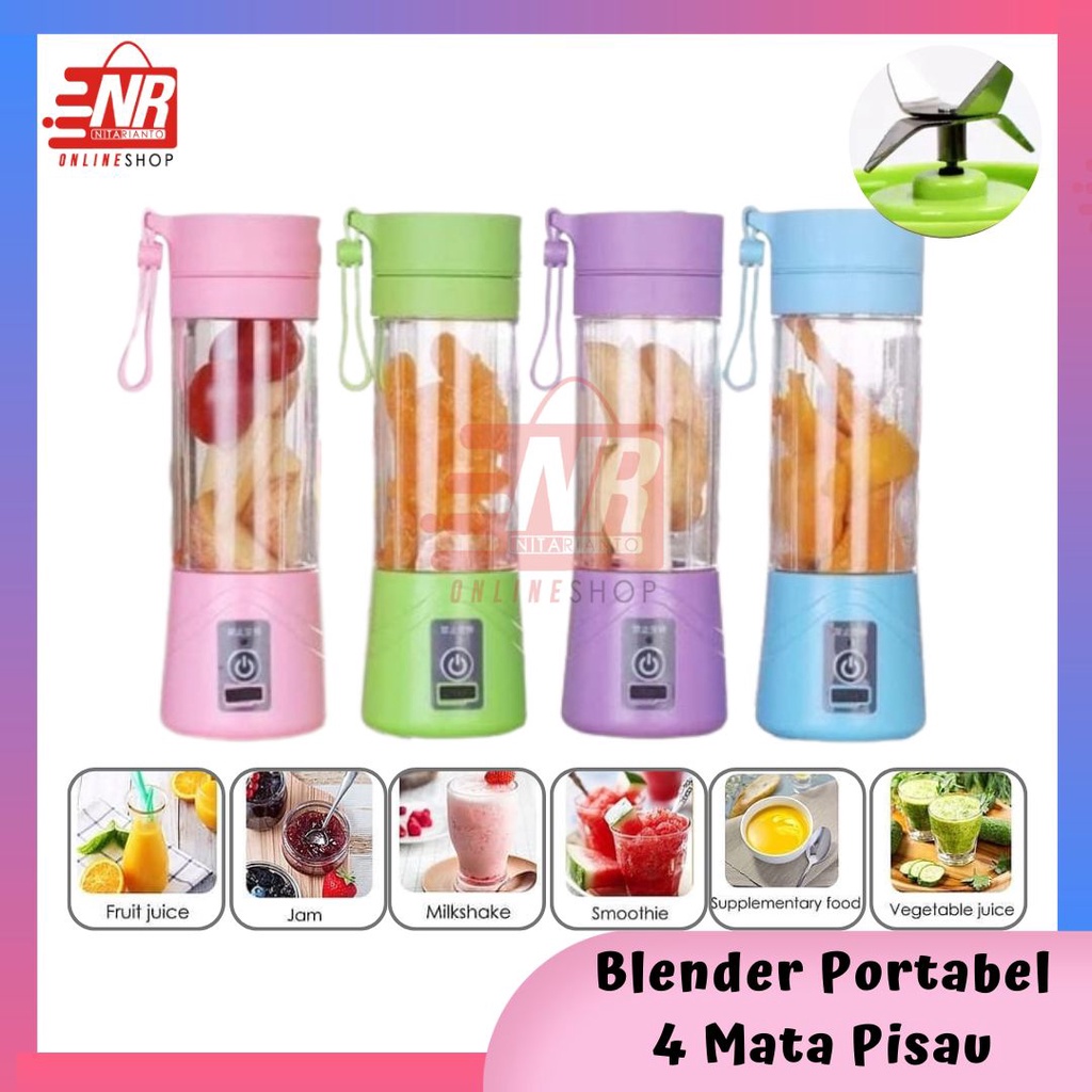 Jual Blender Portabel Juicer 4 Mata Pisau / Blender USB / Blender