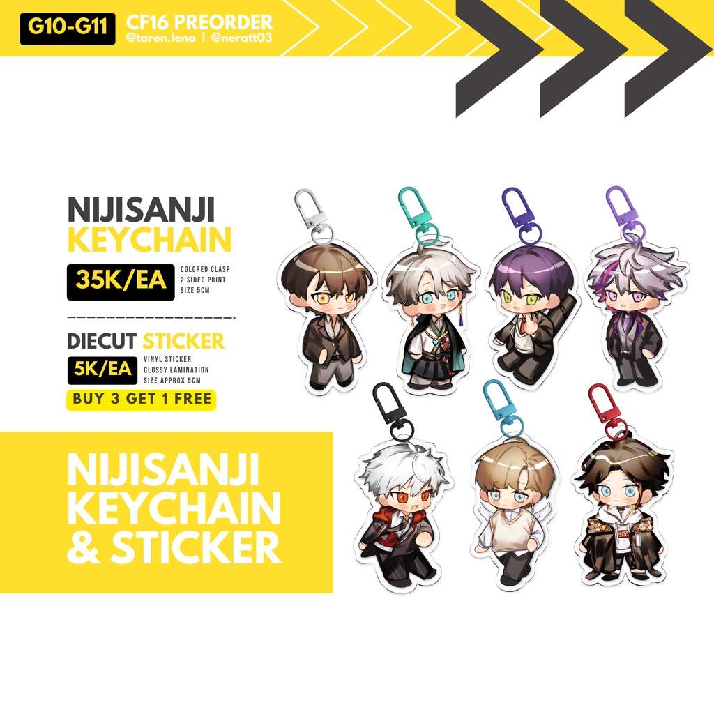 Jual Sticker Nijisanji Kanae Kuzuha Kaida Haru Kagami Hayato Fuwa Minato Saegusa Akina Kenmochi 8861