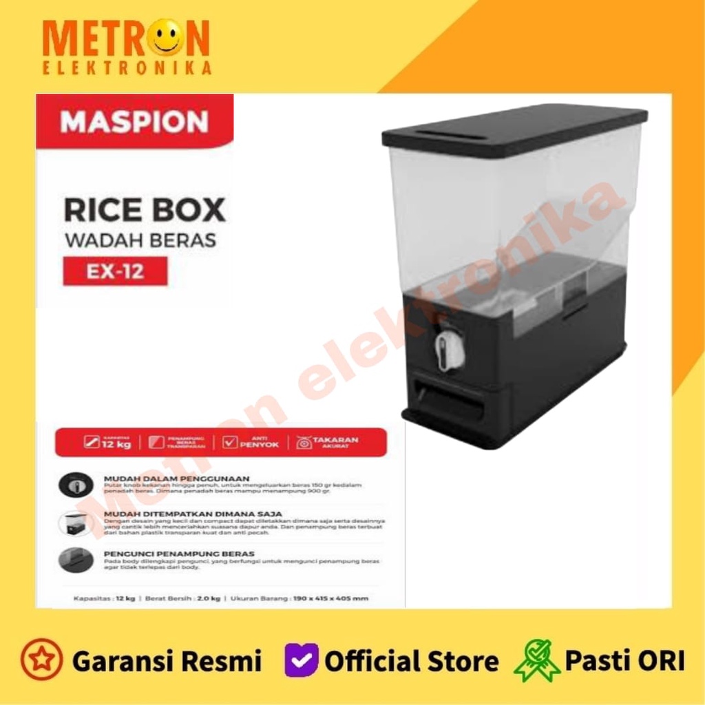 Jual MASPION MRD EX 12 HITAM - RICE BOX 12 KG | Shopee Indonesia