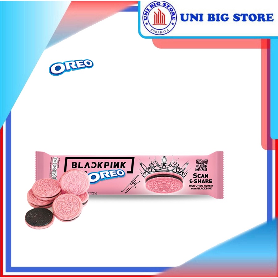 Jual Oreo Biscuit Sandwich BlackPink 123 gr Biskuit Pink Krim Coklat ...